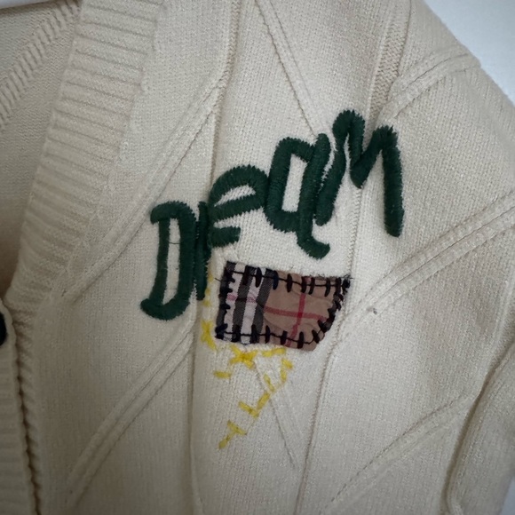 Ebossy Cream Cable Knit Cardigan Sweater - Picture 6 of 9